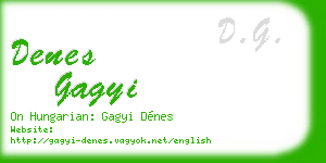 denes gagyi business card