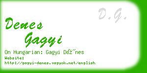 denes gagyi business card